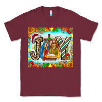 Burgundy joy jesus Classic Tee - CowhideDigitalArt