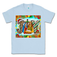 Dusty Blue joy jesus Classic Tee - CowhideDigitalArt