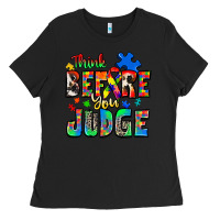 Black think before you judge autism Ladies Tee - Zillion Design Studio