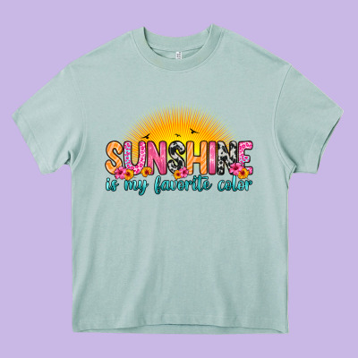 Sunshine Is My Favorite Color Heavy Core Tee Designed By Zillion Design Studio