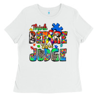 White think before you judge autism Ladies Tee - Zillion Design Studio