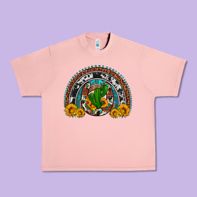 Cactus Sunflower Horseshoe Rainbow Urban Heavy Tee Designed By Artiststas