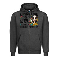 Charcoal Heather living life somewhere between jesus take the wheel Zipper Hoodie - MaliasSmallBusiness