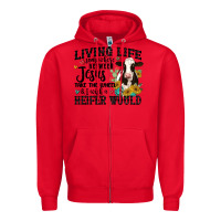 Red living life somewhere between jesus take the wheel Zipper Hoodie - MaliasSmallBusiness