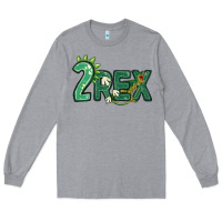 Heather Grey two rex Long Sleeve Tee - MaliasSmallBusiness