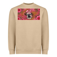 Easter Heifer With Bunny Ears And Glasses License Plate Heavyweight Sweatshirt | Teevron