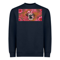 Navy easter heifer with bunny ears and glasses license plate Heavyweight Sweatshirt - Artiststas