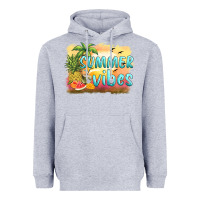 Heather Grey summer vibes sunset and fruits Heavyweight Hoodie - BarkalooDesign