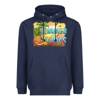 Navy summer vibes sunset and fruits Heavyweight Hoodie - BarkalooDesign