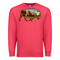 Cardinal Bison Silhouette Desert Landscape Premium Sweatshirt - Bettercallsaul
