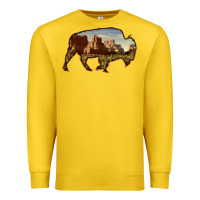 Lemon Bison Silhouette Desert Landscape Premium Sweatshirt - Bettercallsaul