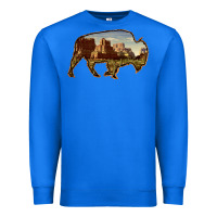 True Royal Bison Silhouette Desert Landscape Premium Sweatshirt - Bettercallsaul