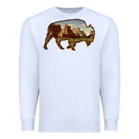 White Bison Silhouette Desert Landscape Premium Sweatshirt - Bettercallsaul