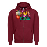 Burgundy pre k school pencil dude Zipper Hoodie - NancyCooperArtShop
