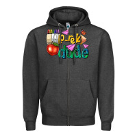 Charcoal Heather pre k school pencil dude Zipper Hoodie - NancyCooperArtShop