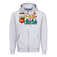 Heather Grey pre k school pencil dude Zipper Hoodie - NancyCooperArtShop