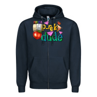 Navy pre k school pencil dude Zipper Hoodie - NancyCooperArtShop