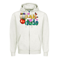 Oatmeal Heather pre k school pencil dude Zipper Hoodie - NancyCooperArtShop
