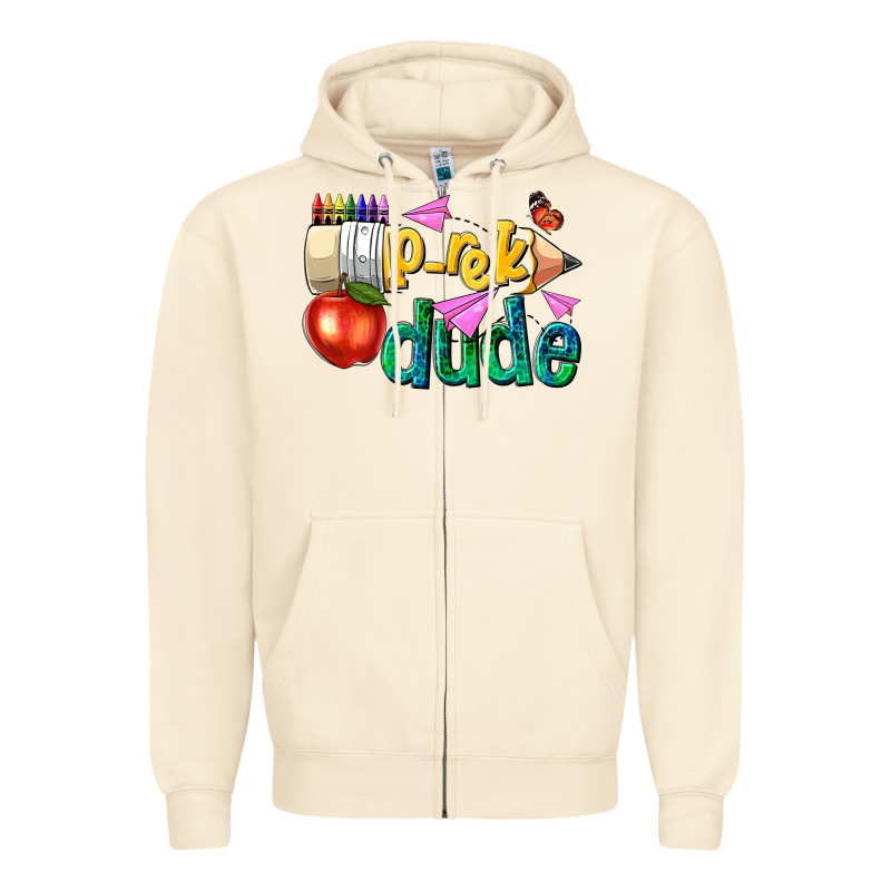 Pre K School Pencil Dude Zipper Hoodie by NancyCooperArtShop | Teevron