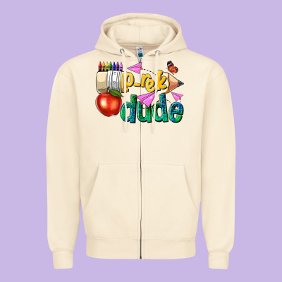 Pre K School Pencil Dude Zipper Hoodie Designed By Nancycooperartshop