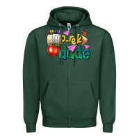 Sports Green pre k school pencil dude Zipper Hoodie - NancyCooperArtShop
