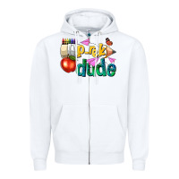 White pre k school pencil dude Zipper Hoodie - NancyCooperArtShop