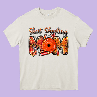 Skeet Shooting Mom Heavy Core Tee Designed By Barkaloodesign