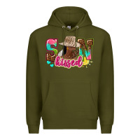 Army Green Afro woman with sunkissed Premium Hoodie - NancyCooperArtShop