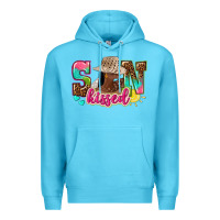 Ocean Blue Afro woman with sunkissed Premium Hoodie - NancyCooperArtShop