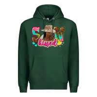 Sports Green Afro woman with sunkissed Premium Hoodie - NancyCooperArtShop