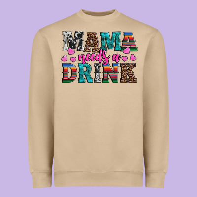 Western Mama Needs A Drink Heavyweight Sweatshirt Designed By Artiststas