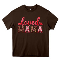 Chocolate Brown loved mama Heavy Core Tee - RanaPortraitStore