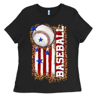 Baseball American Flag Ladies Tee | Teevron