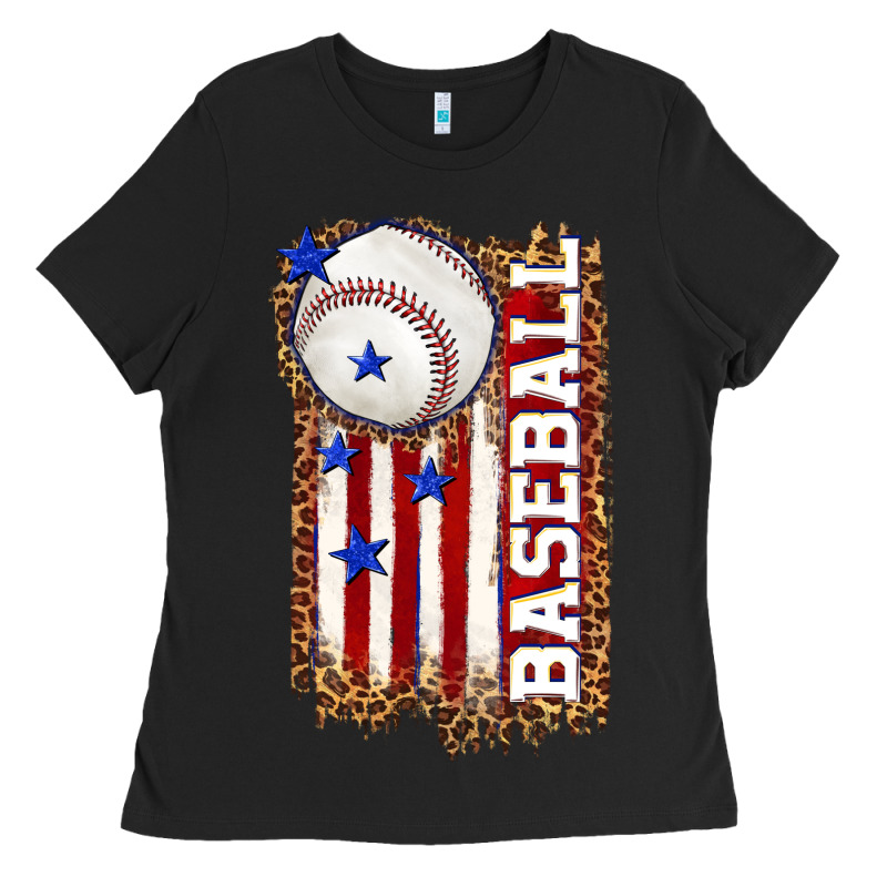 Baseball American Flag Ladies Tee by texasbilliewilder | Teevron