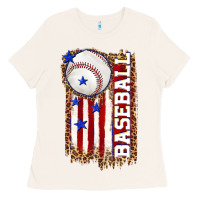 Bone baseball american flag Ladies Tee - texasbilliewilder