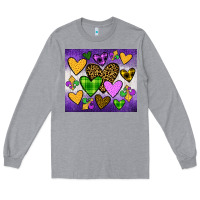 Heather Grey mardi gras Long Sleeve Tee - JahusDesignShop