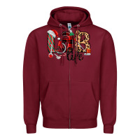 Burgundy lab life christmas Zipper Hoodie - MaliasSmallBusiness