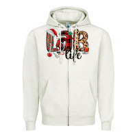 Oatmeal Heather lab life christmas Zipper Hoodie - MaliasSmallBusiness