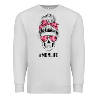 Dove Grey Pink Flower Mom Skull Premium Sweatshirt - Bettercallsaul