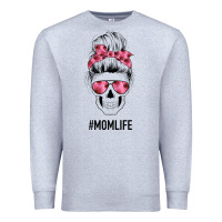 Heather Grey Pink Flower Mom Skull Premium Sweatshirt - Bettercallsaul