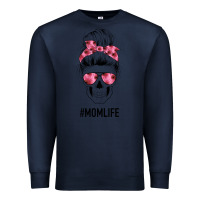 Navy Pink Flower Mom Skull Premium Sweatshirt - Bettercallsaul