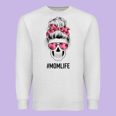 Pink Flower Mom Skull Premium Sweatshirt Designed By Bettercallsaul