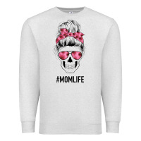 Oatmeal Heather Pink Flower Mom Skull Premium Sweatshirt - Bettercallsaul