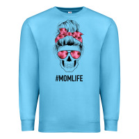 Ocean Blue Pink Flower Mom Skull Premium Sweatshirt - Bettercallsaul