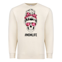Sandshell Pink Flower Mom Skull Premium Sweatshirt - Bettercallsaul