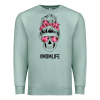 Seafoam Pink Flower Mom Skull Premium Sweatshirt - Bettercallsaul