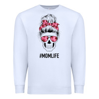 White Pink Flower Mom Skull Premium Sweatshirt - Bettercallsaul