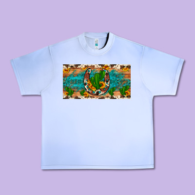 Cactus Sunflower Horseshoe License Plate Urban Heavy Tee Designed By Artiststas