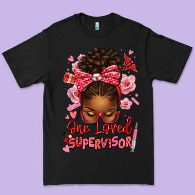 One Loved Supervisor Afro Messy Bun Premium Tee Designed By Texasbilliewilder