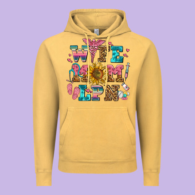 Wife Mom Lpn Vintage Hoodie Designed By Adodesignshop
